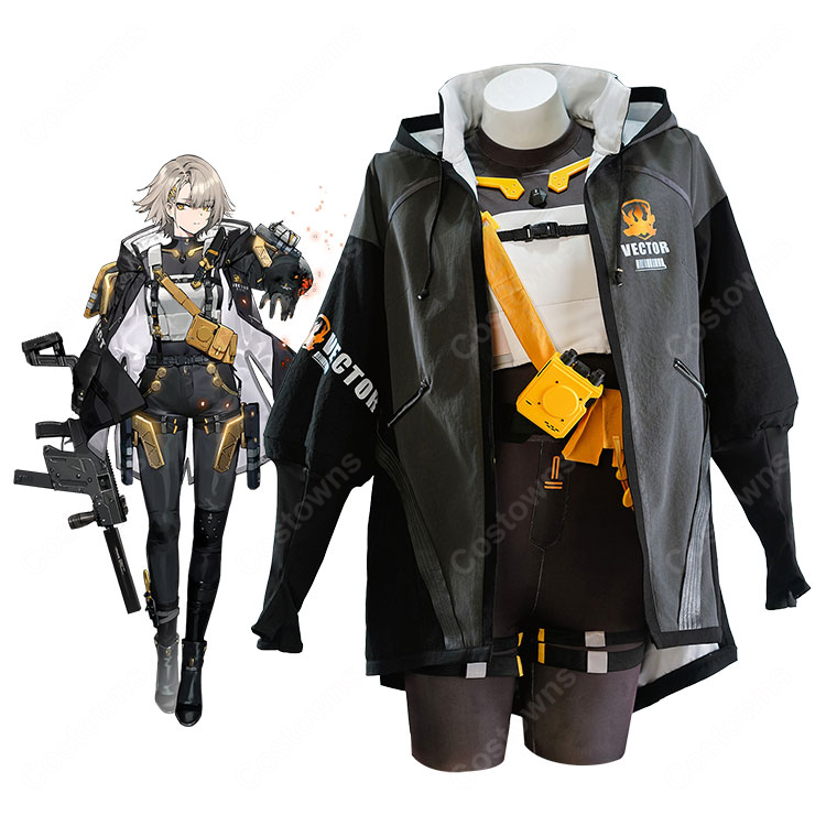 ドールズフロントライン2：エクシリウム ヴェクター コスプレ衣装 フード付きコート・胸当てセット-1