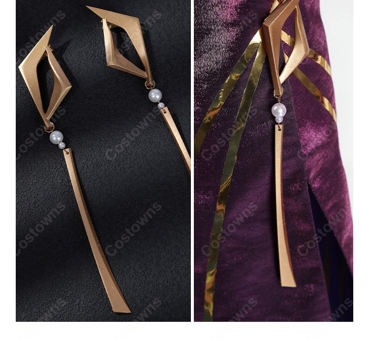 無期迷途 シーリン コスプレ衣装 基本衣装Ver. 蒼藍ドーム ロングドレス&ショール 小物セット XS~XXL-16