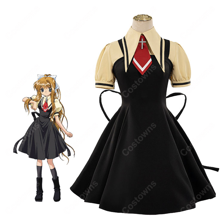 AIR 神尾観鈴 夏服 制服Ver. コスプレ衣装 ジャンパースカート・ネクタイ・髪飾り付き イベント撮影向け-1