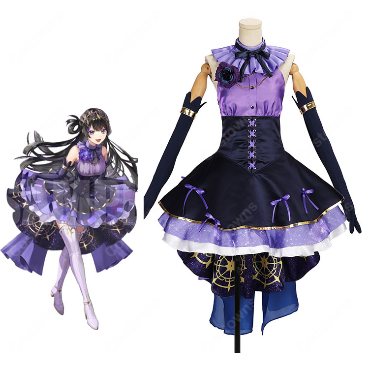 にじさんじ 8th Anniversary 月ノ美兎 コスプレ衣装 ドレス&グローブセット-1