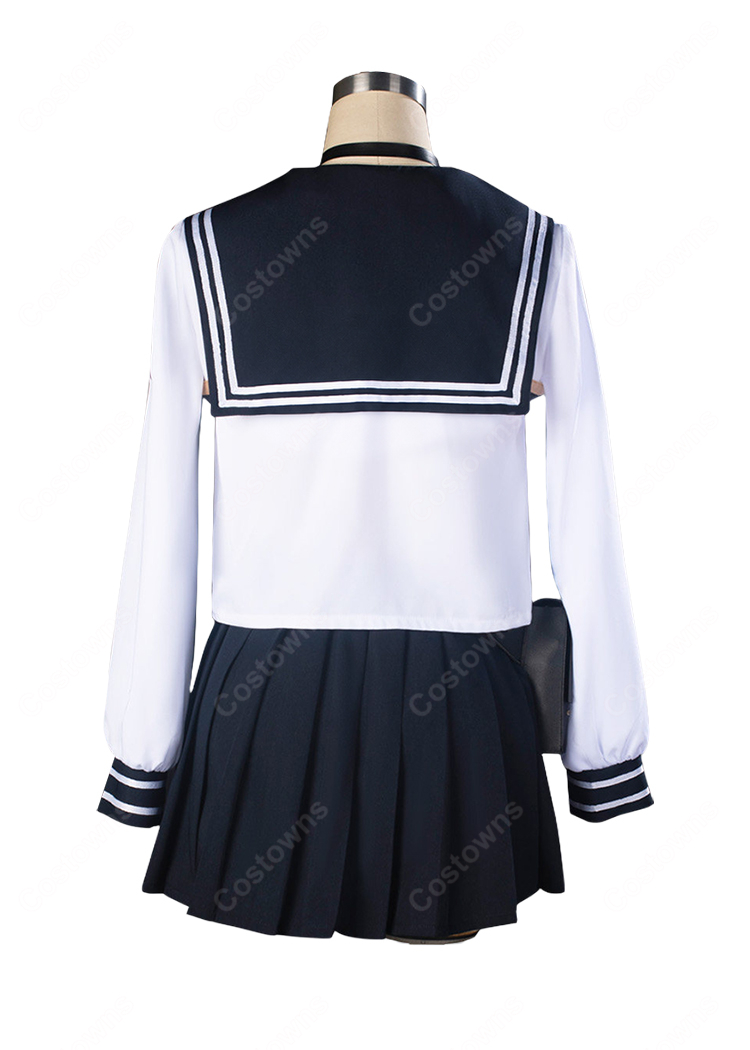 ブルーアーカイブ 高倉クルミ コスプレ衣装 SRT特殊学園 FOX小隊 通常制服 セーラー服 小物セット-4