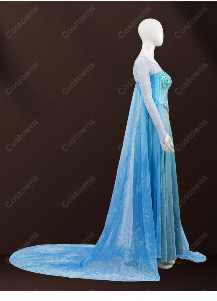 アナと雪の女王 エルサ コスプレ衣装 Snow Queen 氷のドレス ケープ・コルセット付き XS~XXL-3