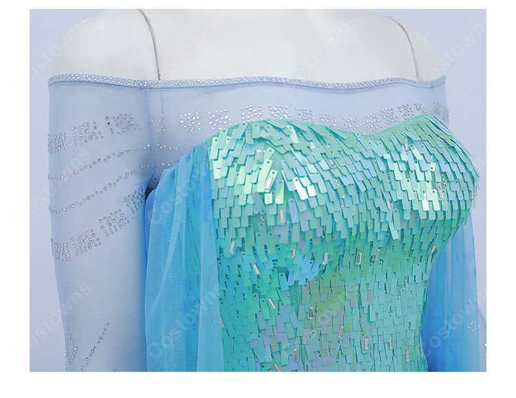 アナと雪の女王 エルサ コスプレ衣装 Snow Queen 氷のドレス ケープ・コルセット付き XS~XXL-5