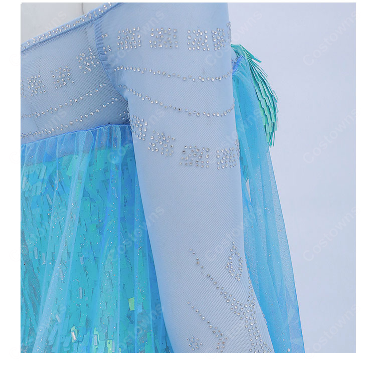 アナと雪の女王 エルサ コスプレ衣装 Snow Queen 氷のドレス ケープ・コルセット付き XS~XXL-8