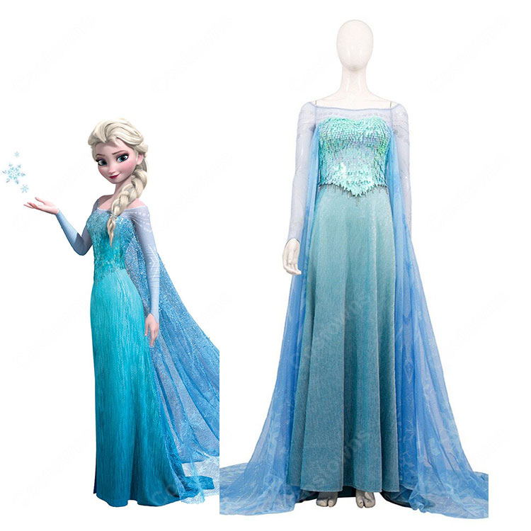 アナと雪の女王 エルサ コスプレ衣装 Snow Queen 氷のドレス ケープ・コルセット付き XS~XXL-1
