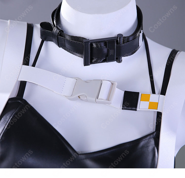 アークナイツ ハディヤ コスプレ衣装 ベース衣装 ブラックワンピース&アウター 角・尻尾付き多パーツセット-5