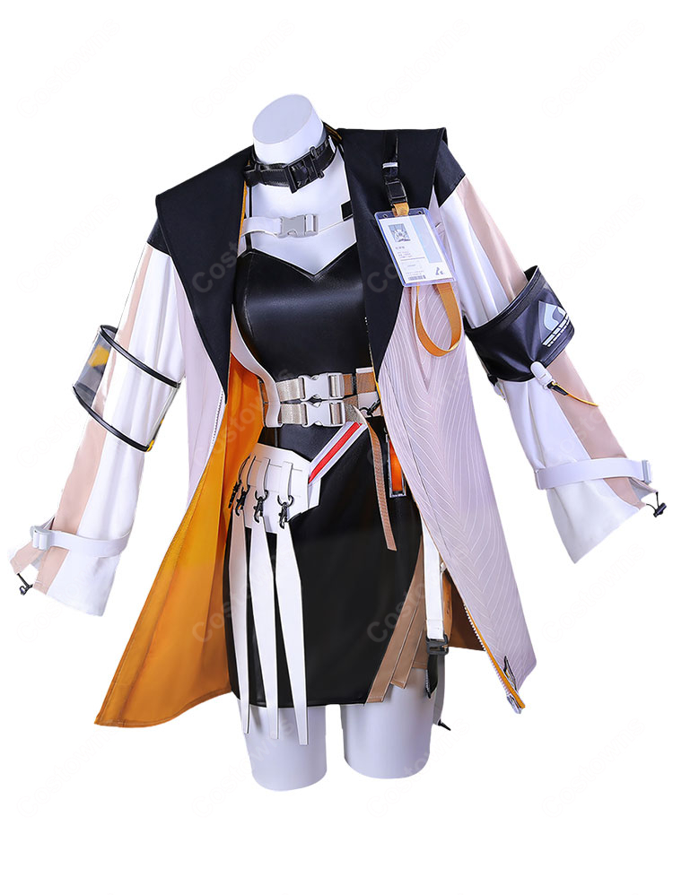 アークナイツ ハディヤ コスプレ衣装 ベース衣装 ブラックワンピース&アウター 角・尻尾付き多パーツセット-2