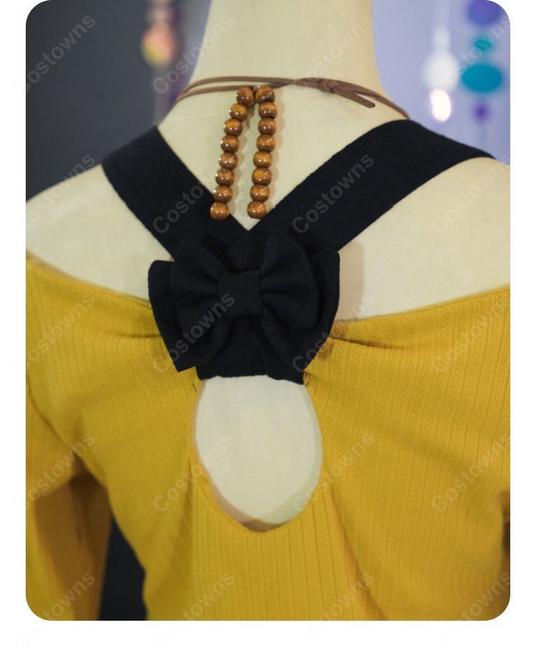 しゅごキャラ! ほしな歌唄 ステージ衣装Ver. コスプレ衣装 イエロー×ホワイト 6点セット イベント・撮影向け-6