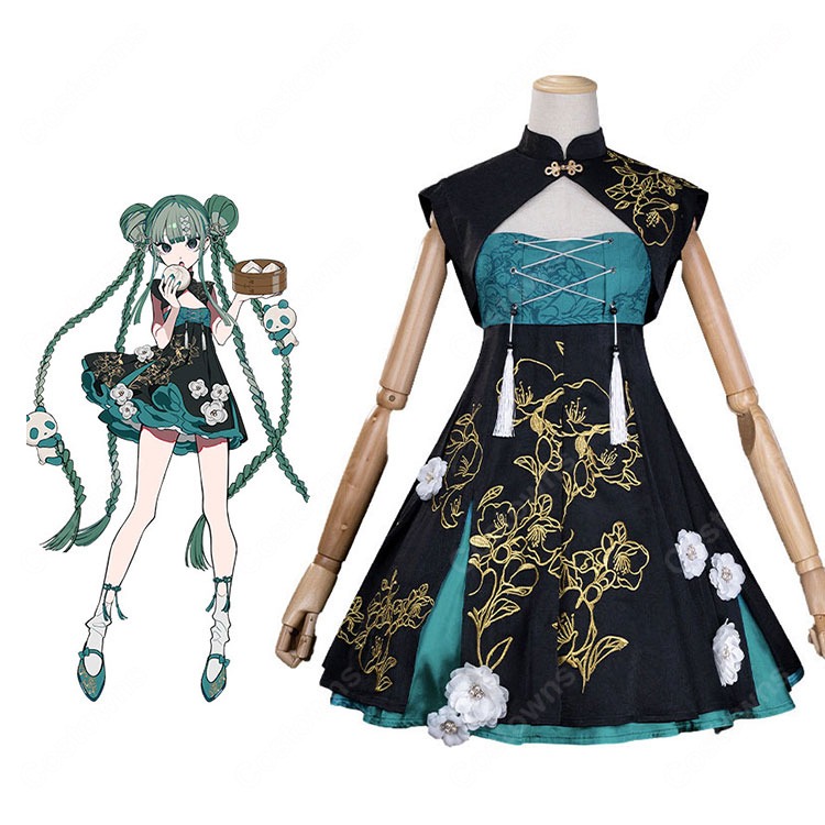 初音ミク ツリービレッジカフェ チャイナ風 コスプレ衣装-1
