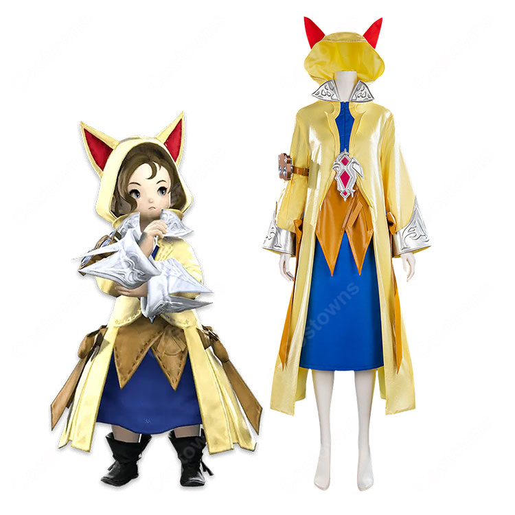 ファイナルファンタジーXIV クルル・バルデシオン コスプレ衣装 サイオンズリスナー衣装 猫耳フード付き イベント・撮影向け-1