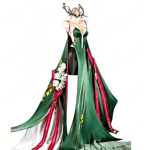 アズールレーン ナポリ コスプレ衣装 通常衣装Ver. 深緑ロングドレス ストッキング・衣装アクセサリー付き元の画像