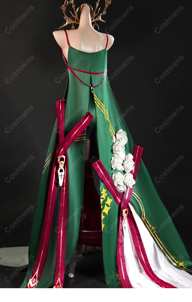 アズールレーン ナポリ コスプレ衣装 通常衣装Ver. 深緑ロングドレス ストッキング・衣装アクセサリー付き-3
