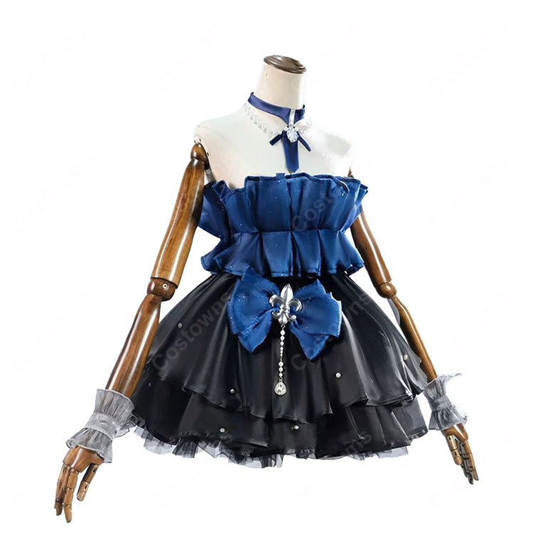 アズールレーン シュフラン「華やかに極まれ」コスプレ衣装 ネイビー×ブラック ドレスセット シーズン任務着せ替え-3