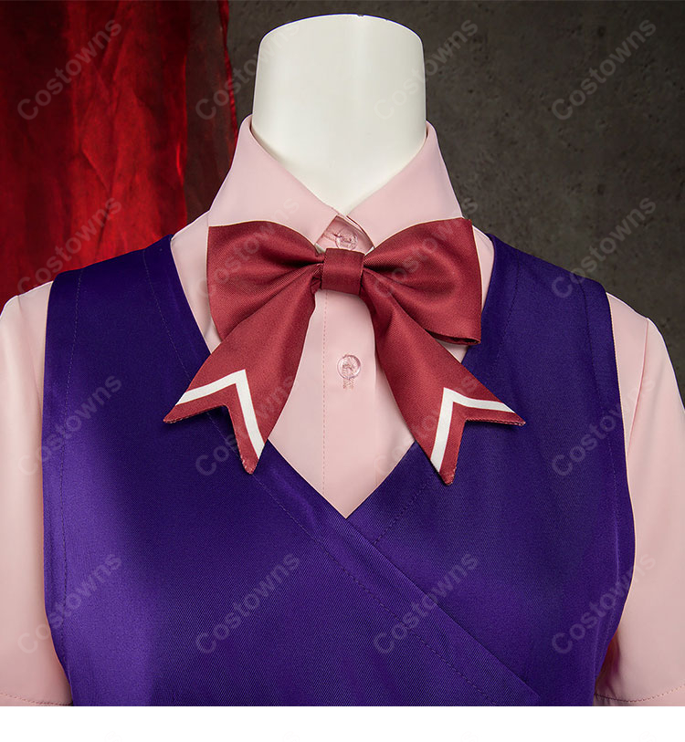 逆転裁判 蘇る逆転 宝月茜 アカネ 高校生制服Ver. コスプレ衣装 白衣・ベスト・シャツ・スカート・ソックス・リボン6点セット-11
