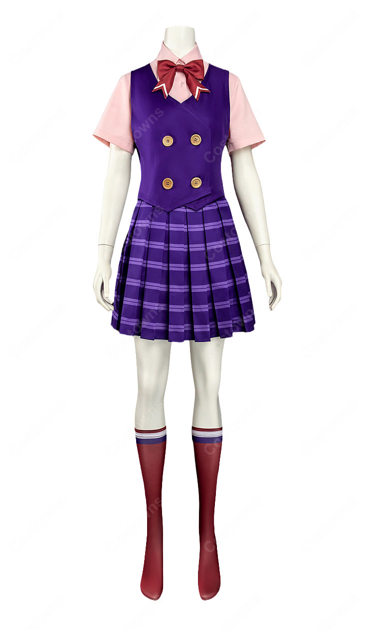 逆転裁判 蘇る逆転 宝月茜 アカネ 高校生制服Ver. コスプレ衣装 白衣・ベスト・シャツ・スカート・ソックス・リボン6点セット-5