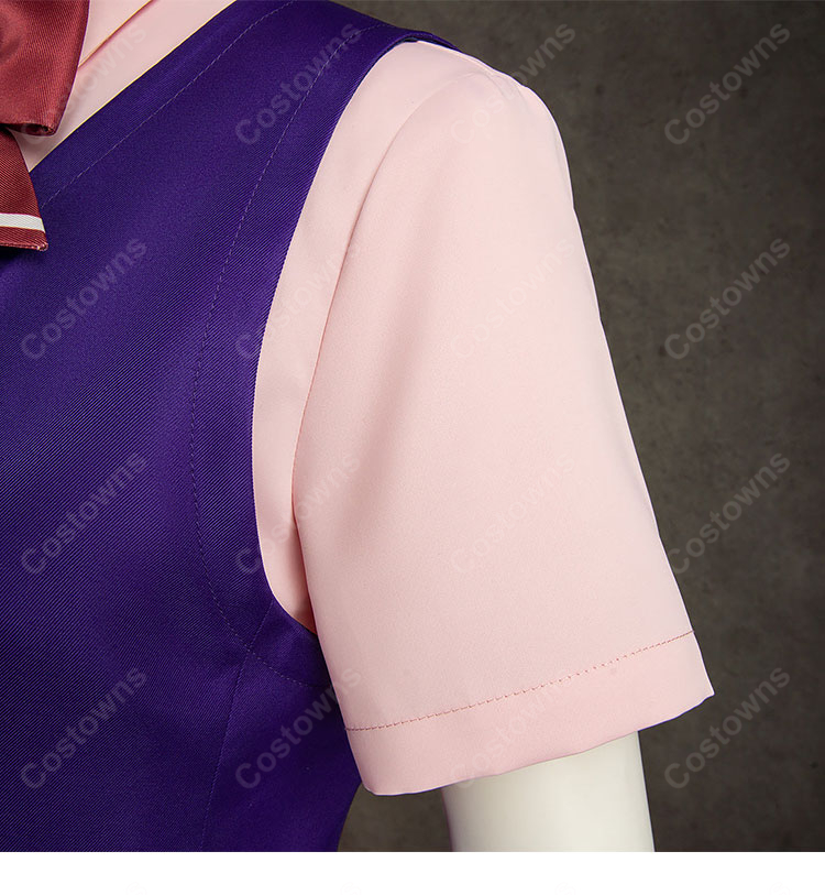 逆転裁判 蘇る逆転 宝月茜 アカネ 高校生制服Ver. コスプレ衣装 白衣・ベスト・シャツ・スカート・ソックス・リボン6点セット-13