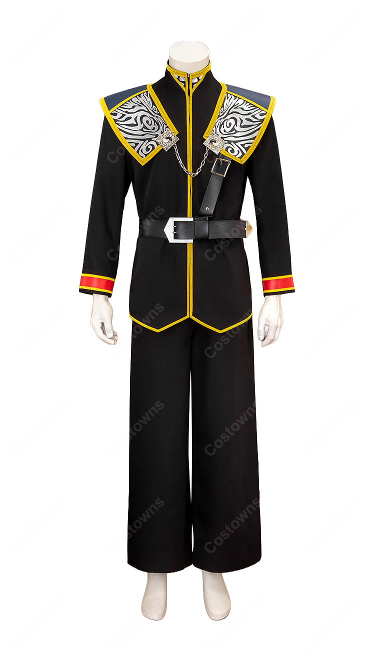 ディシディア ファイナルファンタジー NT スコール・レオンハート 2ndフォーム SeeD制服 コスプレ衣装 上着 肩飾り パンツ ベルト付き-2