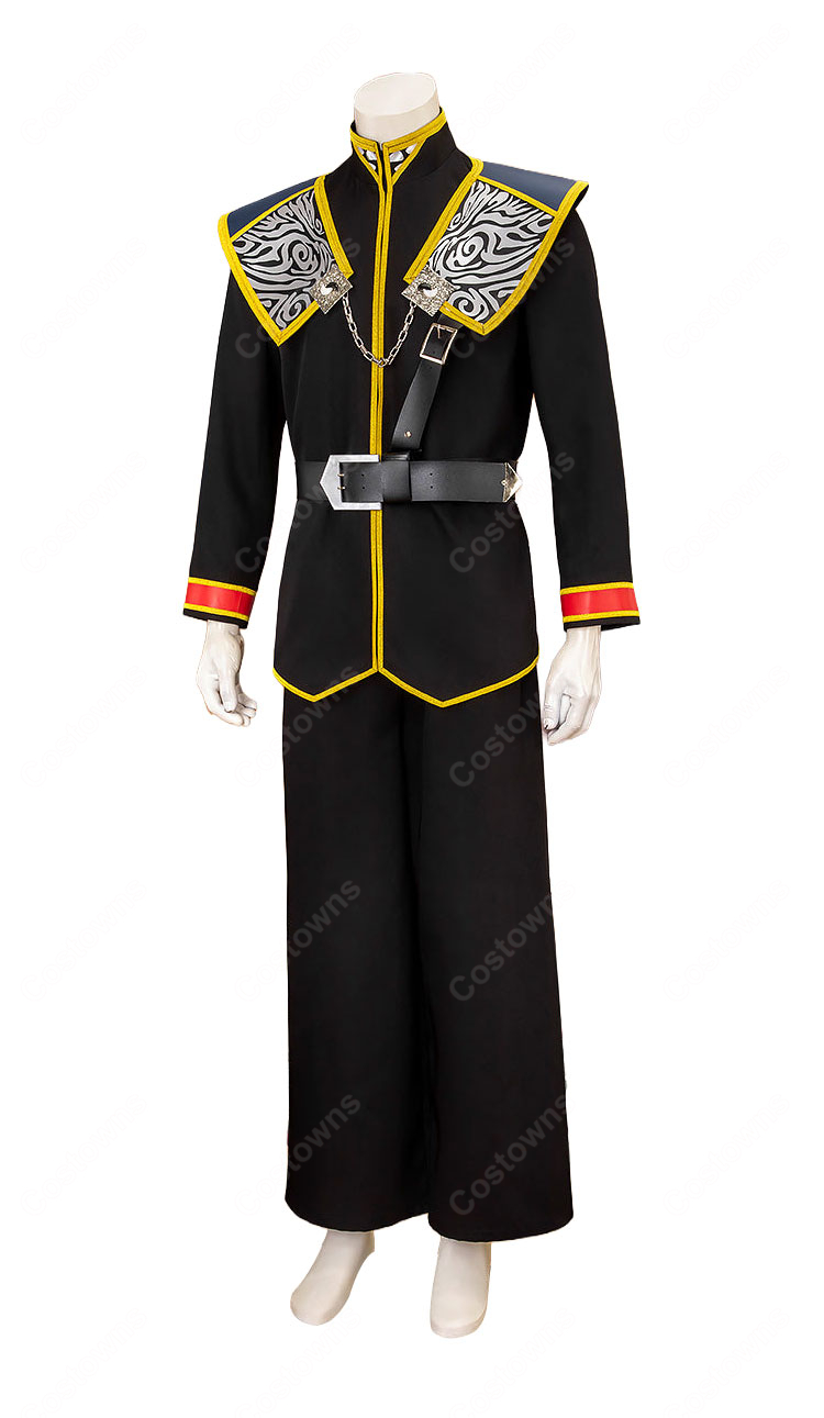 ディシディア ファイナルファンタジー NT スコール・レオンハート 2ndフォーム SeeD制服 コスプレ衣装 上着 肩飾り パンツ ベルト付き-3