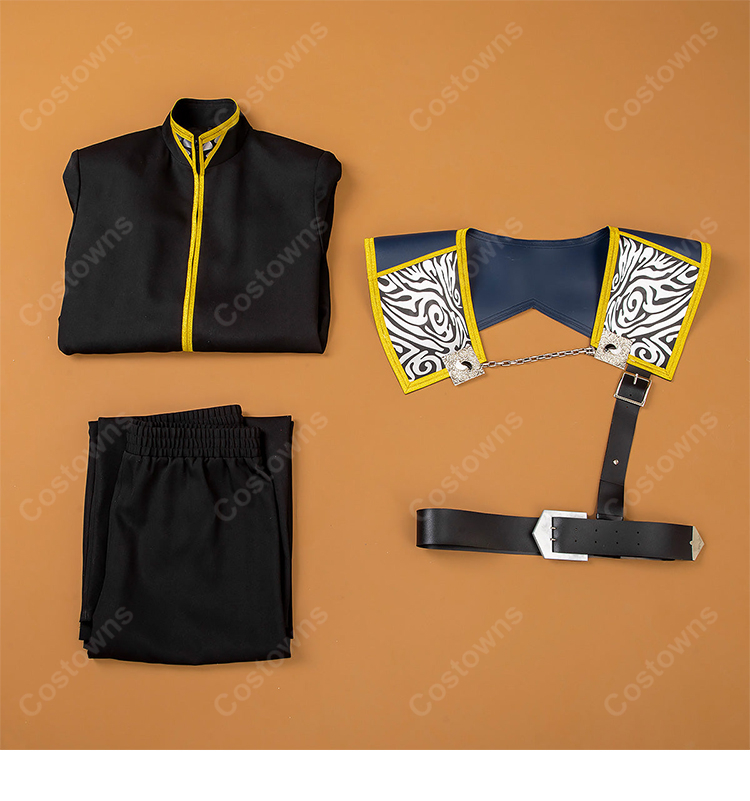 ディシディア ファイナルファンタジー NT スコール・レオンハート 2ndフォーム SeeD制服 コスプレ衣装 上着 肩飾り パンツ ベルト付き-12