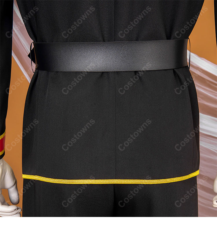 ディシディア ファイナルファンタジー NT スコール・レオンハート 2ndフォーム SeeD制服 コスプレ衣装 上着 肩飾り パンツ ベルト付き-11