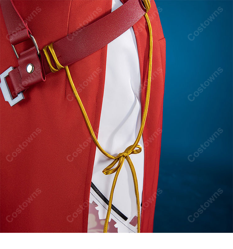 GUILTY GEAR -STRIVE- 蔵土縁 紗夢 コスプレ衣装 赤白チャイナ風衣装 コート トップス スカート ベルトセット-17