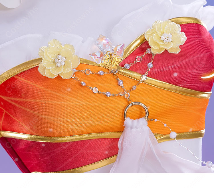 ラブライブ!スクフェス 高坂穂乃果 妖精の国編 妖精さんの願い事 覚醒後Ver. コスプレ衣装 花飾り付き フルセット-3