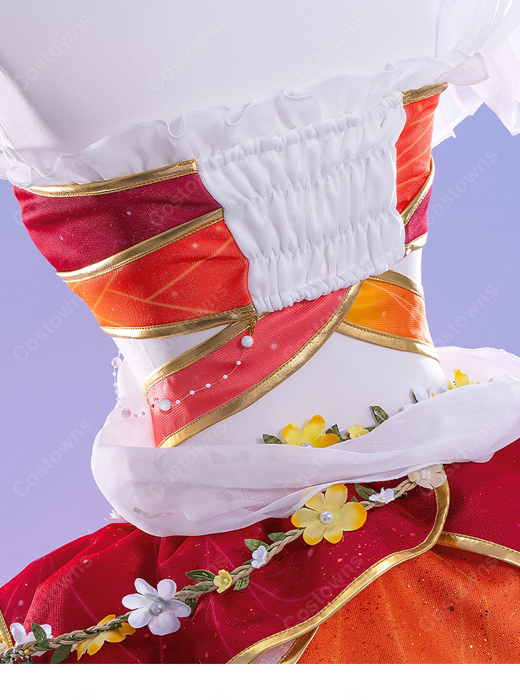ラブライブ!スクフェス 高坂穂乃果 妖精の国編 妖精さんの願い事 覚醒後Ver. コスプレ衣装 花飾り付き フルセット-9