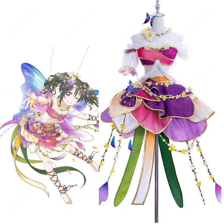 ラブライブ!スクフェス 矢澤にこ 妖精の国編 覚醒後 妹にしてあげる♪ コスプレ衣装 花妖精風ステージ衣装-1