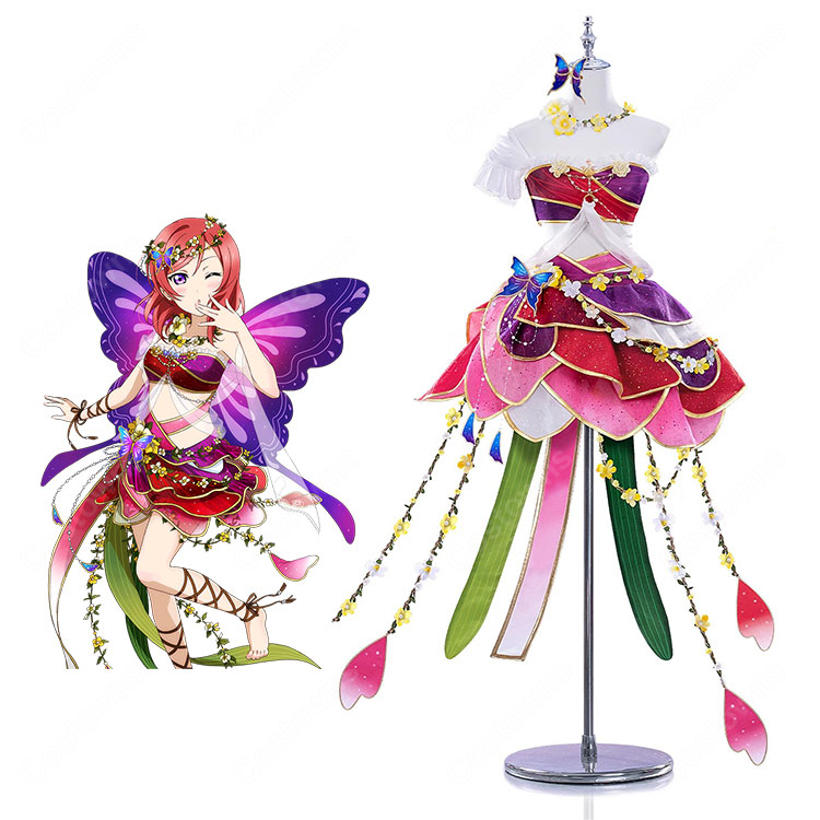 ラブライブ！スクフェス 西木野真姫 妖精の国編 こっそり練習 覚醒後 コスプレ衣装 花妖精風ステージ衣装-1