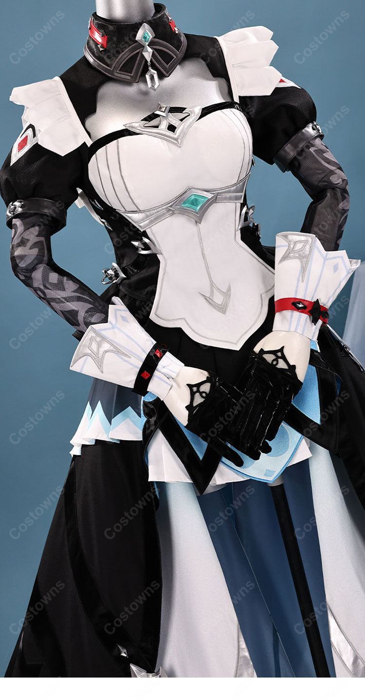 原神 ダニカ コスプレ衣装 メイド長Ver. ブラック×ホワイト ロングスカート衣装セット イベント・撮影向け-5