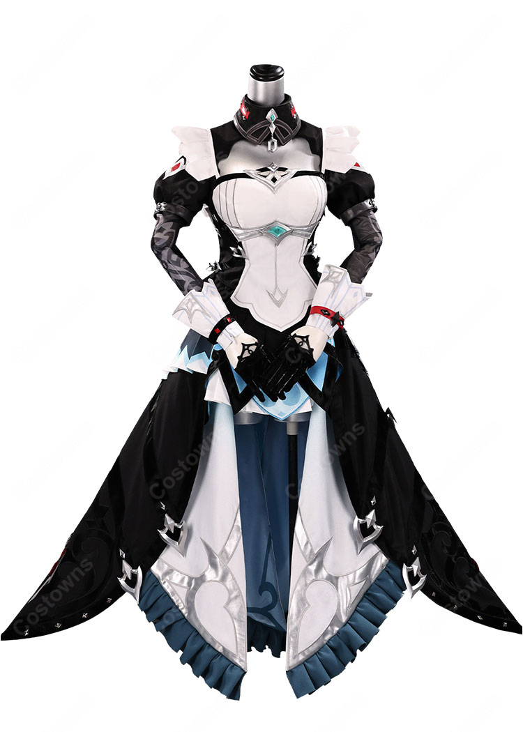 原神 ダニカ コスプレ衣装 メイド長Ver. ブラック×ホワイト ロングスカート衣装セット イベント・撮影向け-2