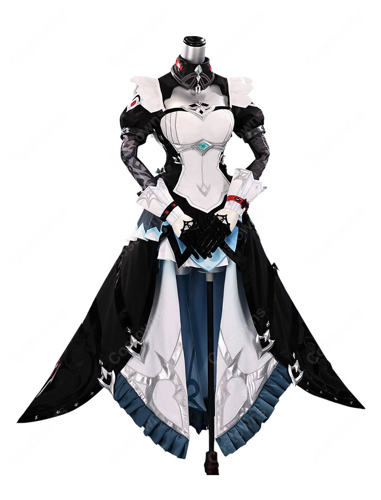原神 ダニカ コスプレ衣装 メイド長Ver. ブラック×ホワイト ロングスカート衣装セット イベント・撮影向け-3