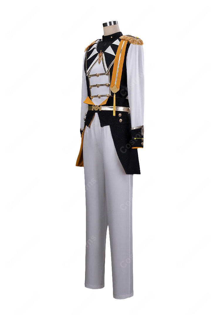 プロジェクトセカイ 天馬司 ブリキノダンス ライブ衣装 コスプレ衣装 白黒ゴールドステージ衣装セット-3