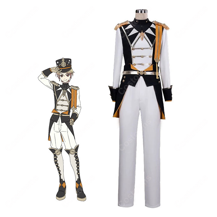 プロジェクトセカイ 天馬司 ブリキノダンス ライブ衣装 コスプレ衣装 白黒ゴールドステージ衣装セット-1