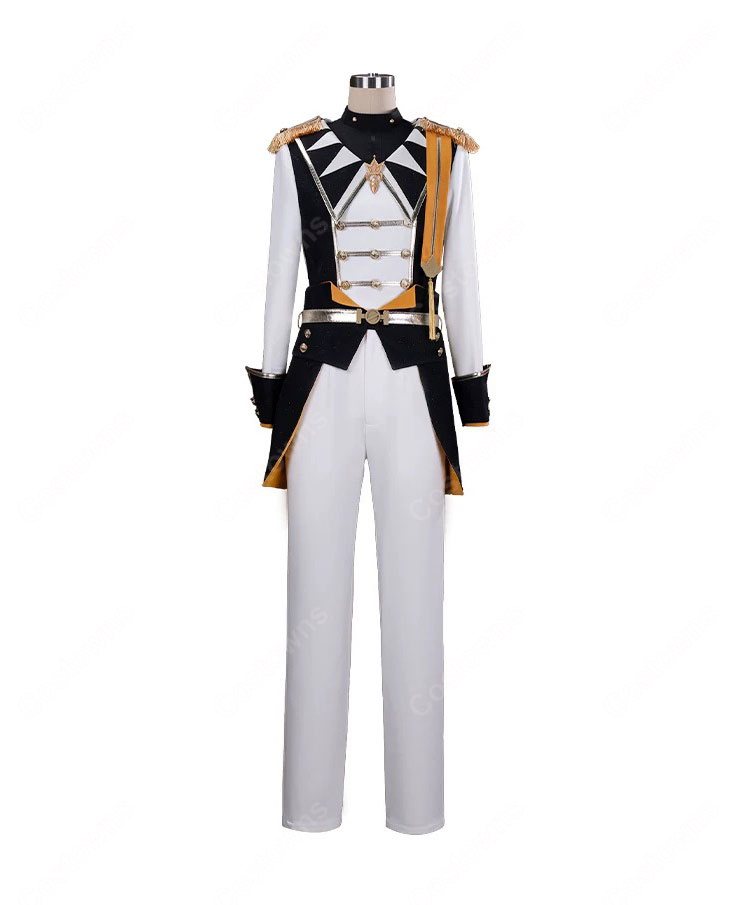 プロジェクトセカイ 天馬司 ブリキノダンス ライブ衣装 コスプレ衣装 白黒ゴールドステージ衣装セット-2