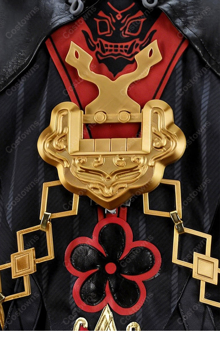鳴潮 鎖暝 サメイ コスプレ衣装 Ver3.7風 黒系ロングアウター ドレスセット イベント撮影対応-7