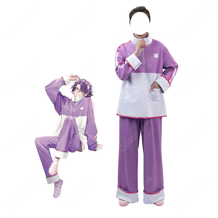 にじさんじ VOLTACTION Pajama Party! 渡会雲雀 コスプレ衣装 パジャマParty Ver. 上着 パンツ 靴下 髪飾り付き-1