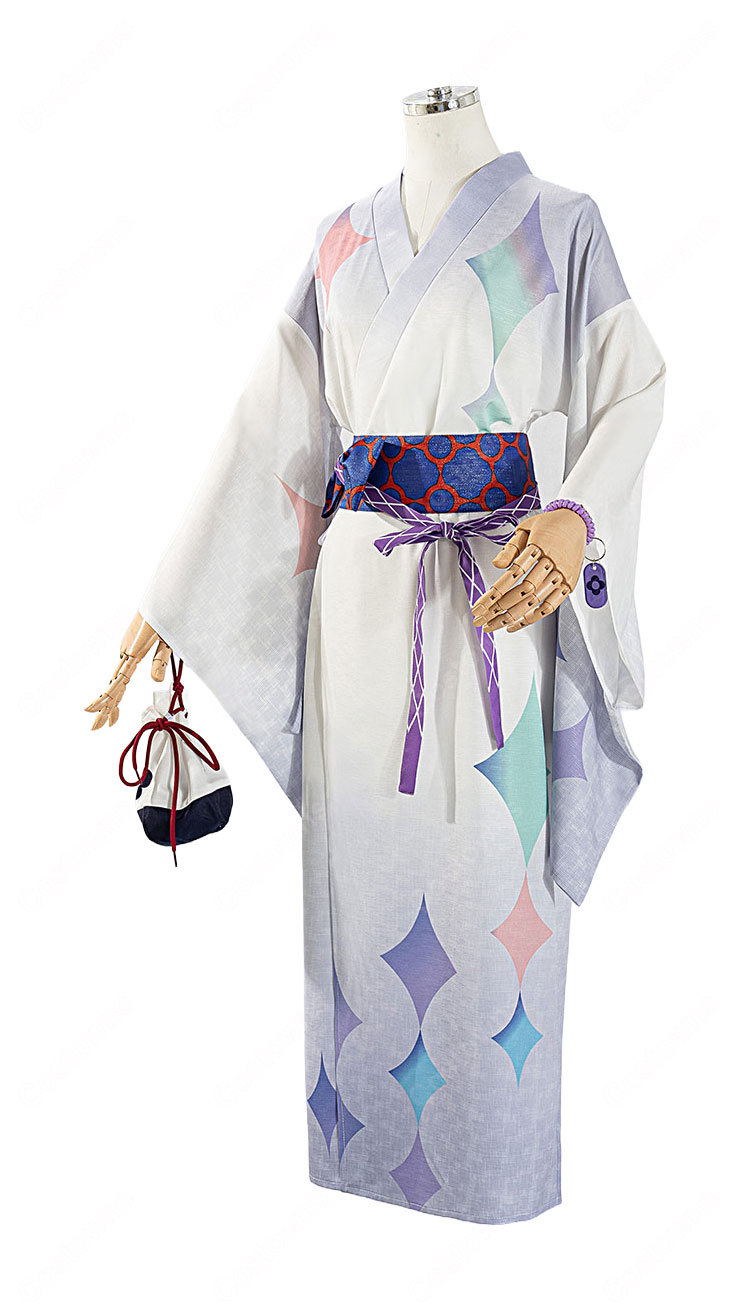 にじさんじ×極楽湯・RAKU SPA 星導ショウ 浴衣Ver. コスプレ衣装 和装セット 小物付き イベント撮影対応-4