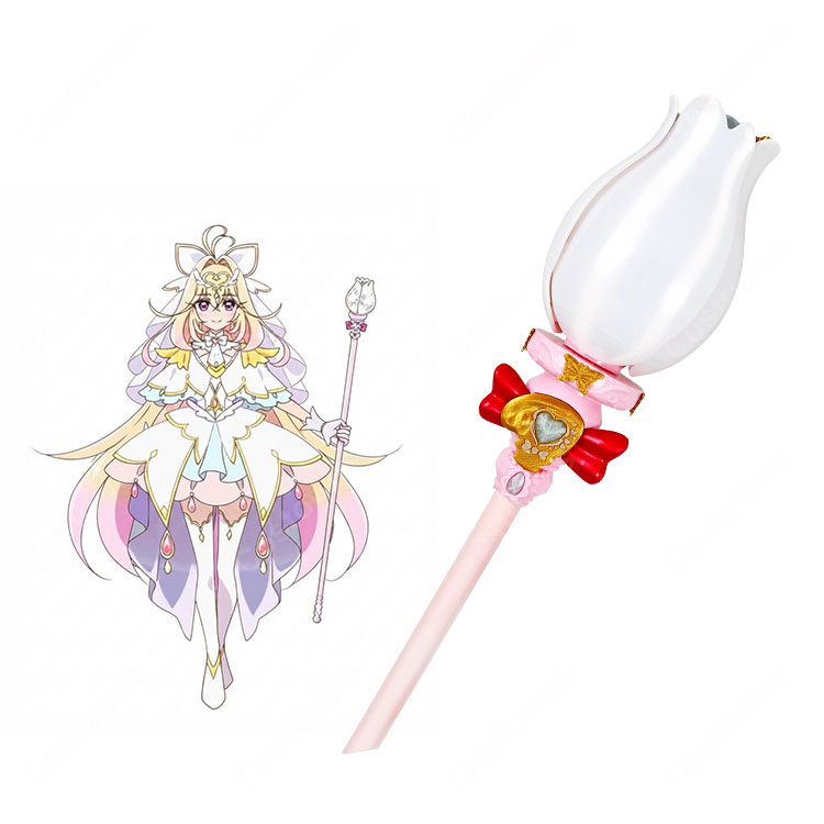 名探偵プリキュア! 森亜るるか/キュアアルカナ シャインアルカナロッド 135cm 花部分は固定・開閉タイプから選択可能 コスプレ小道具-1