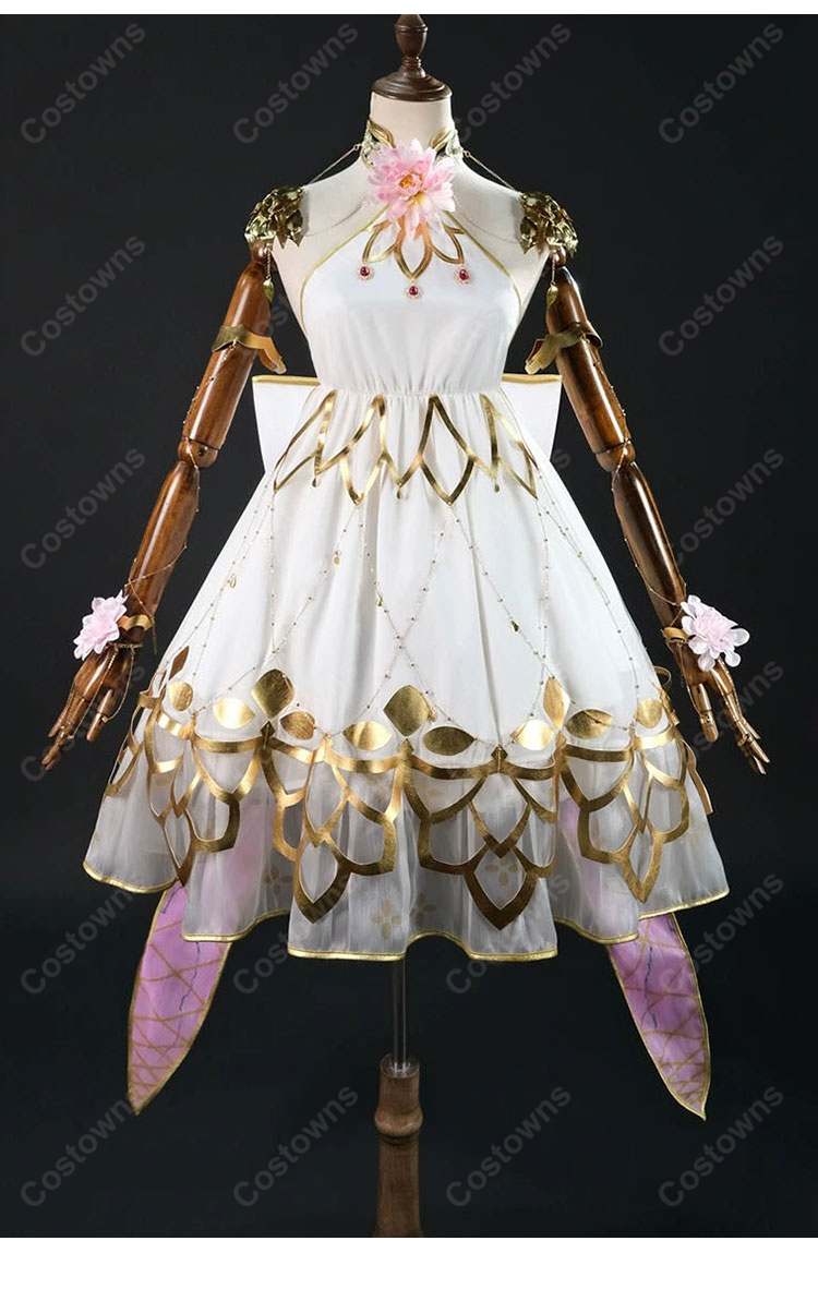 Fate/Grand Order Arcade カーマ(ミステイク) 第三再臨 コスプレ衣装 花飾り・大型リボン付き-2