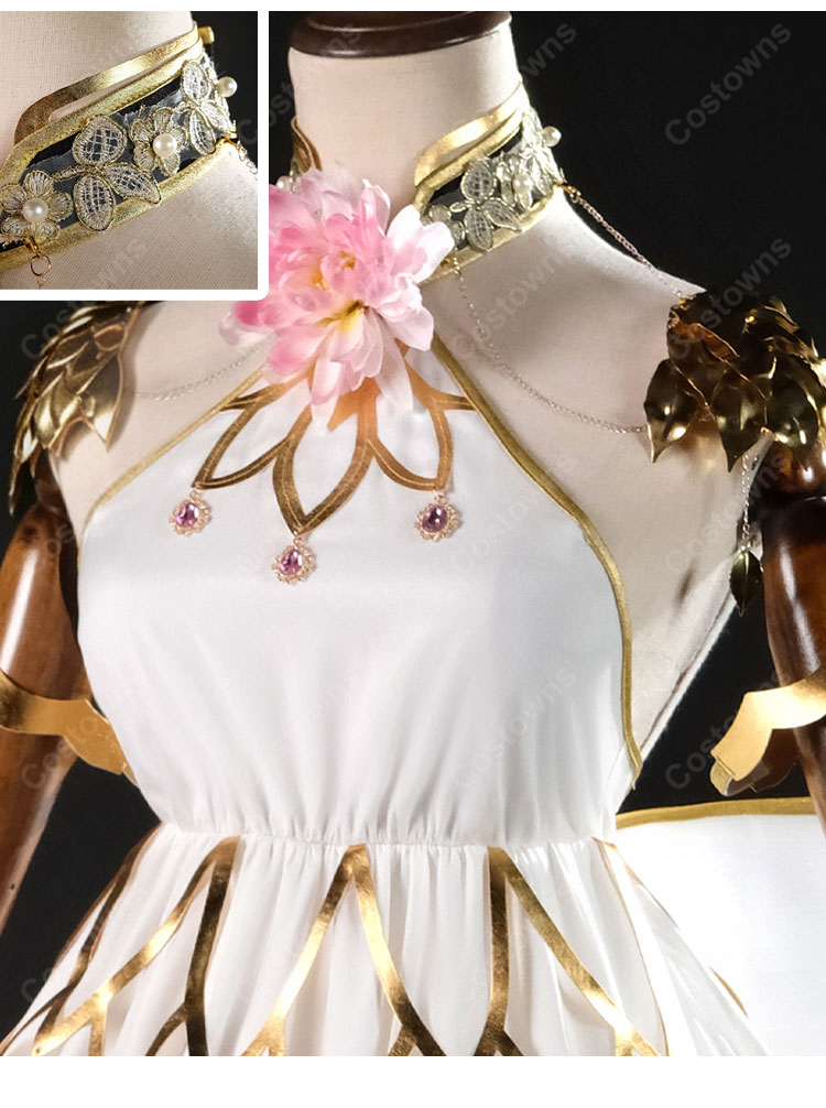 Fate/Grand Order Arcade カーマ(ミステイク) 第三再臨 コスプレ衣装 花飾り・大型リボン付き-5