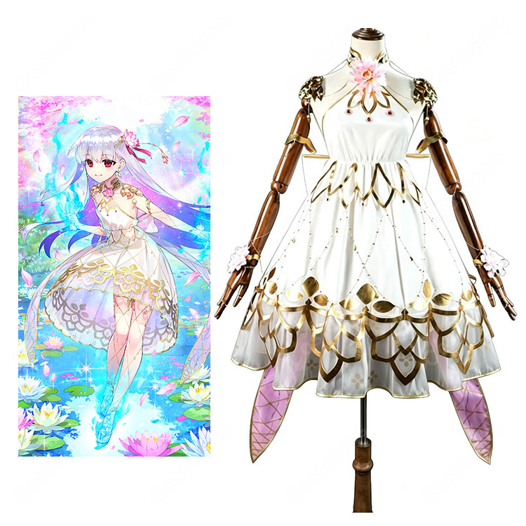 Fate/Grand Order Arcade カーマ(ミステイク) 第三再臨 コスプレ衣装 花飾り・大型リボン付き-1