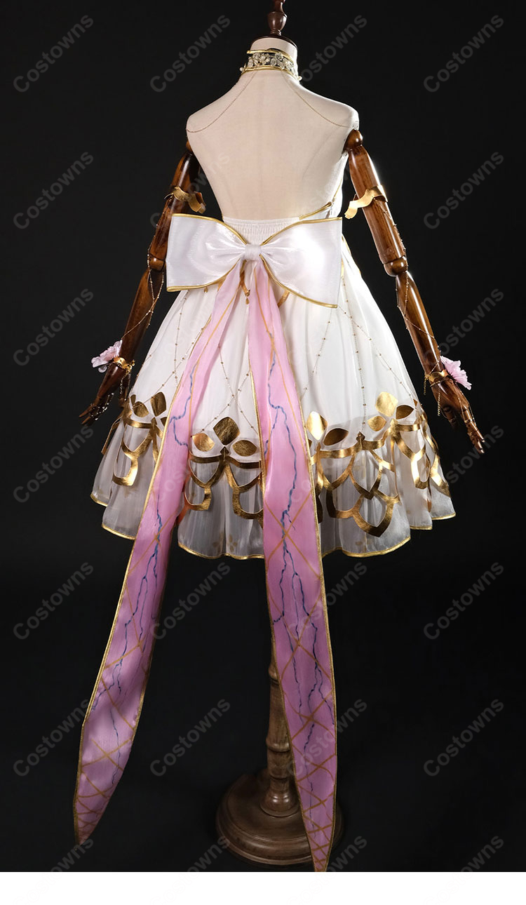 Fate/Grand Order Arcade カーマ(ミステイク) 第三再臨 コスプレ衣装 花飾り・大型リボン付き-4
