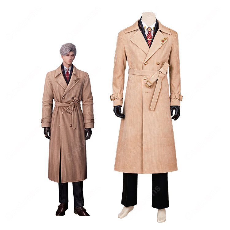 恋と深空 シン 約束なき囁き コスプレ衣装 一幕一会・ヒット上映の祝福 ロングトレンチコート&アクセサリー-1