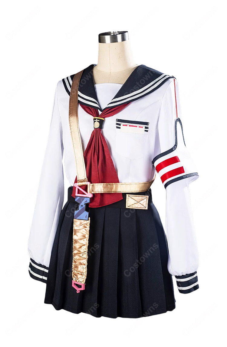 ブルーアーカイブ 七度ユキノ コスプレ衣装 SRT特殊学園 FOX小隊 セーラー制服風セット-3