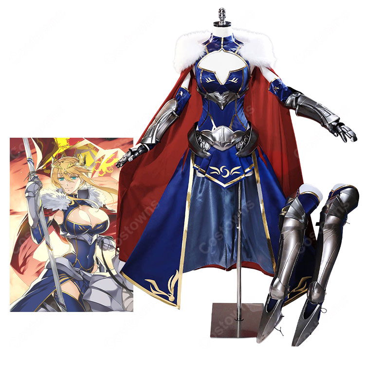Fate/Grand Order アルトリア・ペンドラゴン(ランサー) 第三再臨 コスプレ衣装 マント・手袋付き 甲冑追加可-1