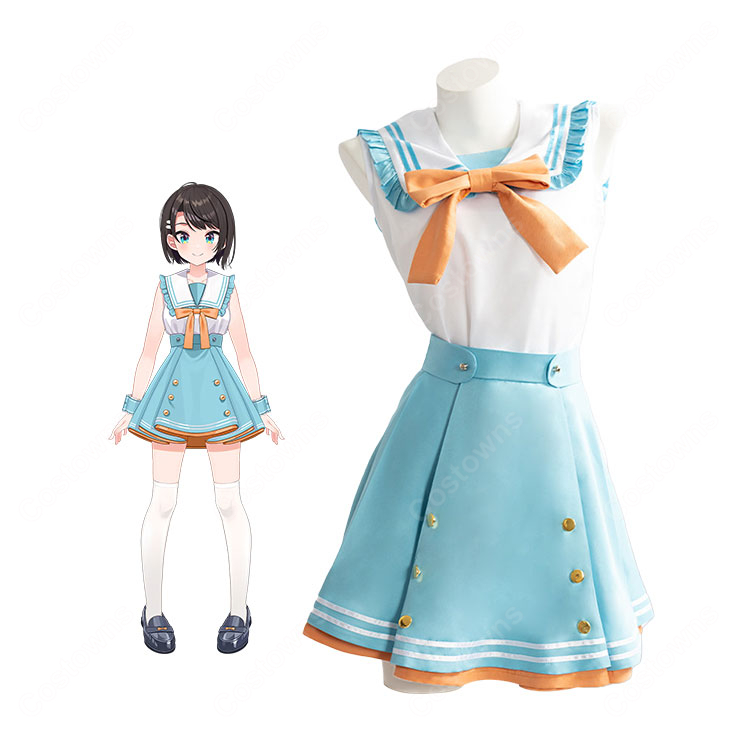 hololive ホロライブ 大空スバル ラブミ!衣装 コスプレ衣装 セーラー風セット リボン付き イベント撮影向け-1