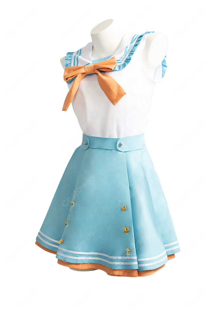 hololive ホロライブ 大空スバル ラブミ!衣装 コスプレ衣装 セーラー風セット リボン付き イベント撮影向け-3