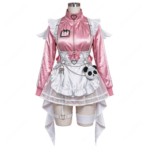 にじさんじ 笹木咲 新衣装 ジャージメイドVer. コスプレ衣装 ピンクジャージ メイド服 フルセット元の画像
