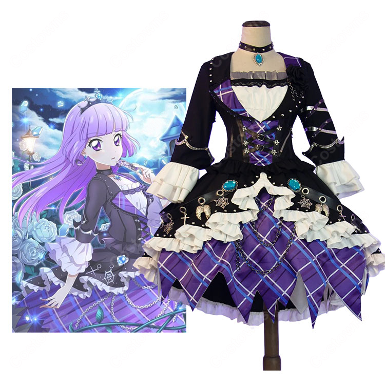アイカツ! 氷上スミレ ブルーエンプレスコーデ いばらの女王 コスプレ衣装 王冠・アクセサリー付き-1